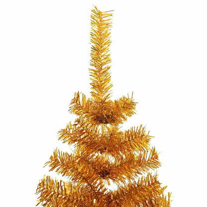 Christmas Tree with LED Light Gold 210 cm PET and Steel