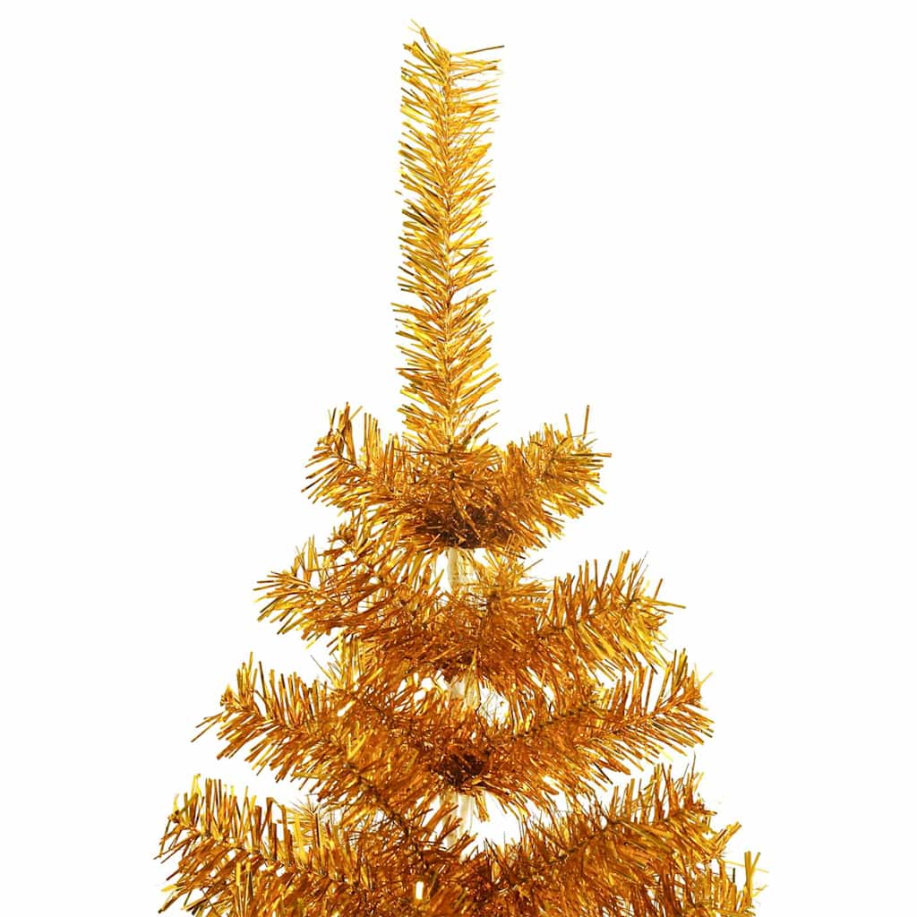 Christmas Tree with LED Light Gold 240 cm PET and Steel