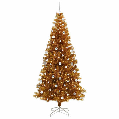 Christmas Tree with LED Light Gold 240 cm PET and Steel
