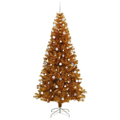 Christmas Tree with LED Light Gold 240 cm PET and Steel