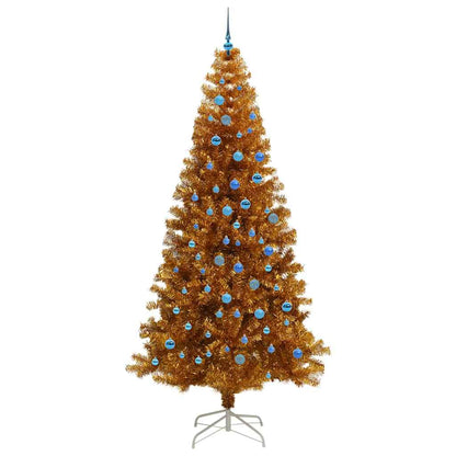 Christmas Tree with LED Light Gold 240 cm PET and Steel