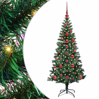 Artificial Pre-lit Christmas Tree Green 120 cm PVC and Metal