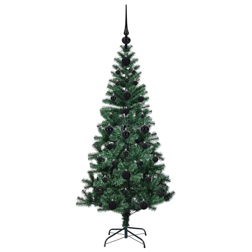 Artificial Pre-lit Christmas Tree Green 120 cm PVC and Metal