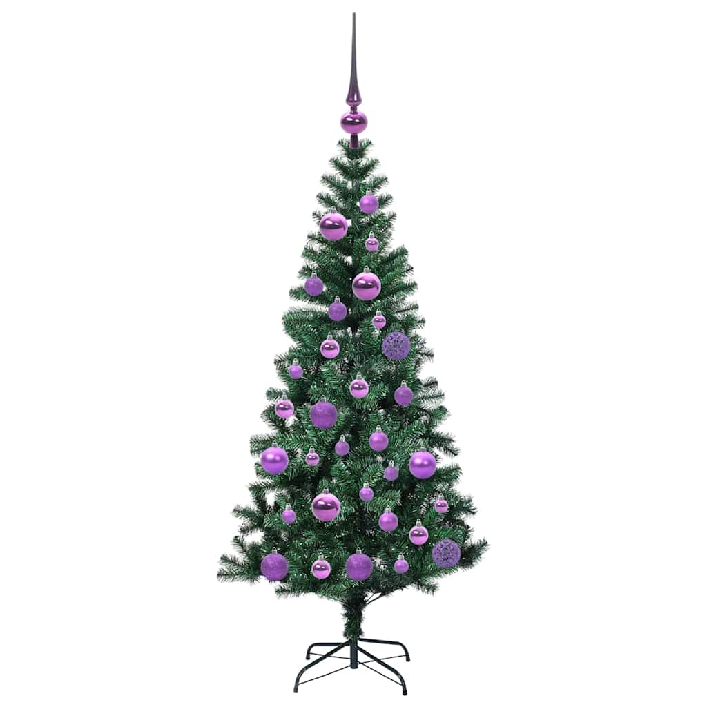 Artificial Pre-lit Christmas Tree Green 120 cm PVC and Metal