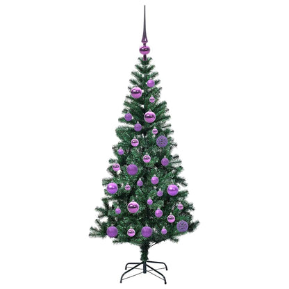 Artificial Pre-lit Christmas Tree Green 120 cm PVC and Metal