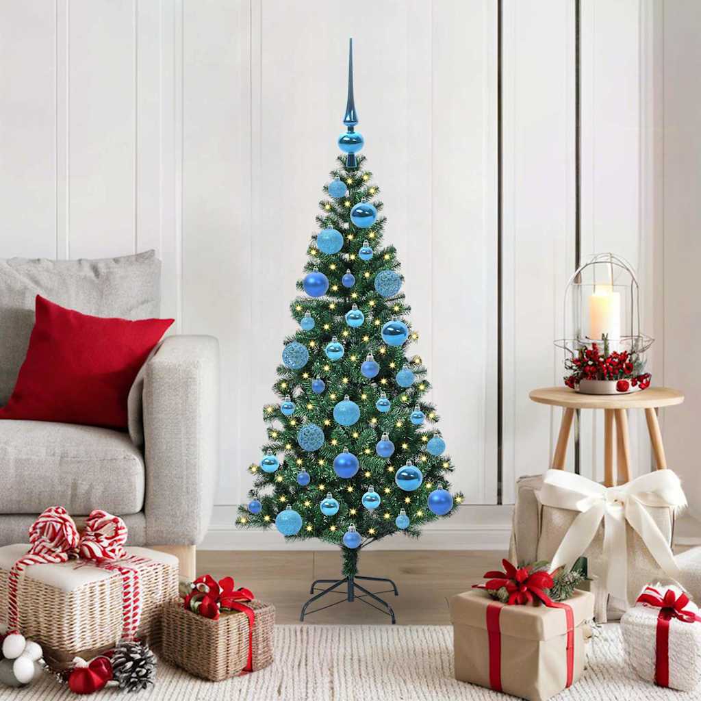 Artificial Pre-lit Christmas Tree Green 120 cm PVC and Metal