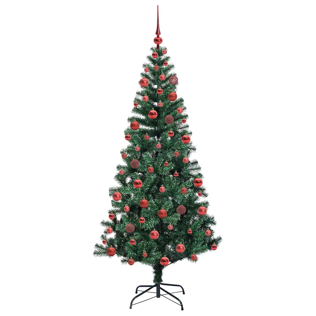 Artificial Pre-lit Christmas Tree Green 180 cm PVC and Metal