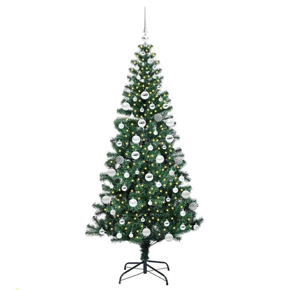 Artificial Pre-lit Christmas Tree Green 180 cm PVC and Metal
