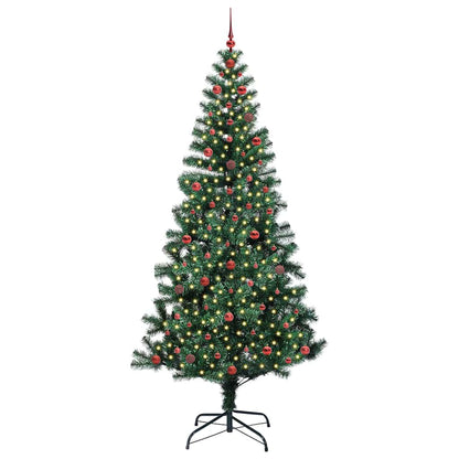 Artificial Pre-lit Christmas Tree Green 240 cm PVC and Metal