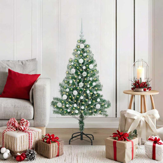 Artificial Christmas Tree Snow Flocked with LED Light 120 cm