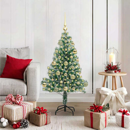 Artificial Christmas Tree Snow Flocked with LED Light 120 cm