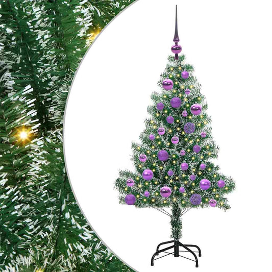 Artificial Christmas Tree Snow Flocked with LED Light 120 cm
