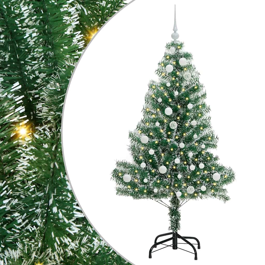 Artificial Christmas Tree Snow Flocked with LED Light 150 cm