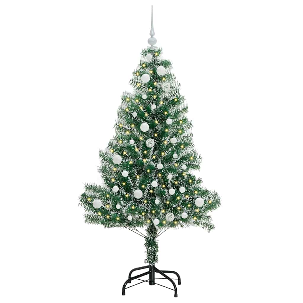 Artificial Christmas Tree Snow Flocked with LED Light 150 cm