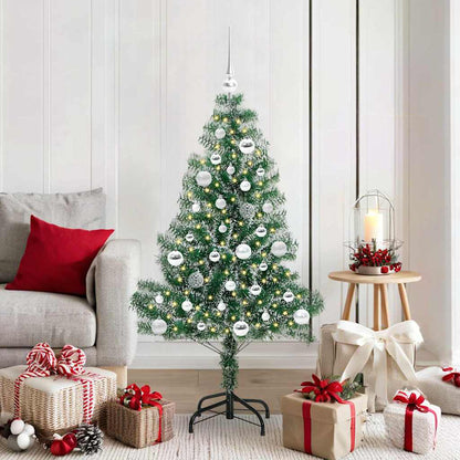 Artificial Christmas Tree Snow Flocked with LED Light 150 cm