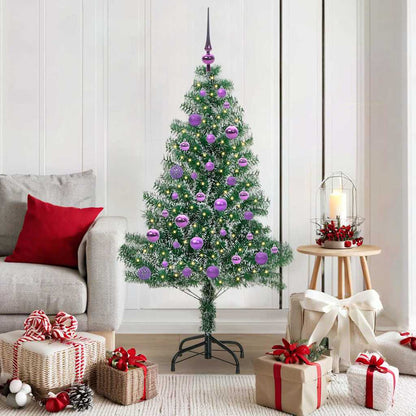 Artificial Christmas Tree Snow Flocked with LED Light 150 cm