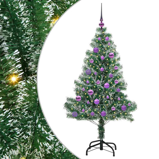 Artificial Christmas Tree Snow Flocked with LED Light 150 cm