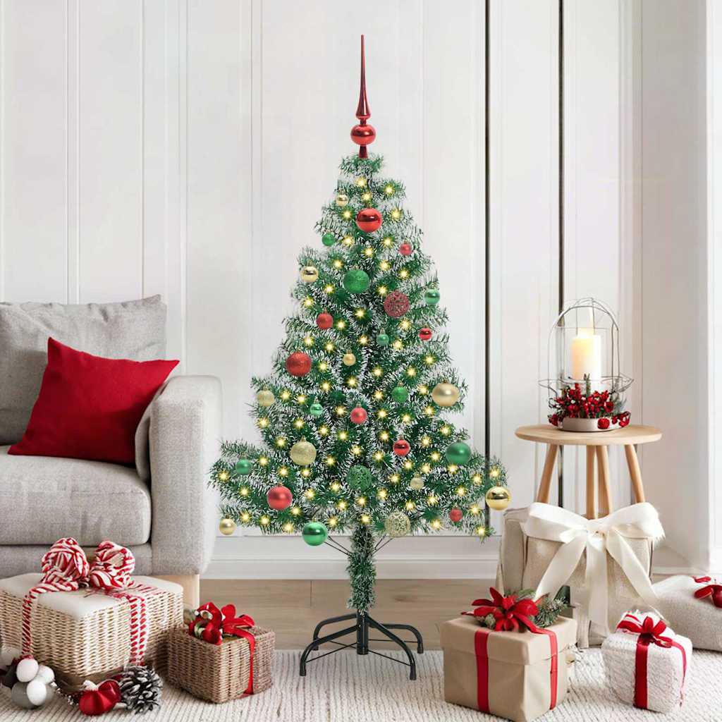 Artificial Christmas Tree Snow Flocked with LED Light 150 cm