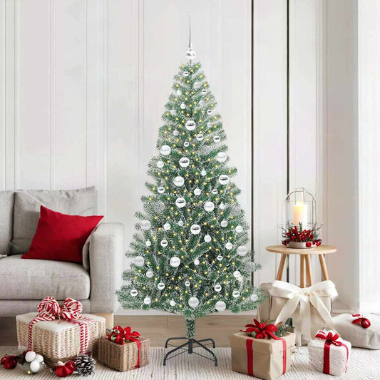 Artificial Christmas Tree Snow Flocked with LED Light 180 cm