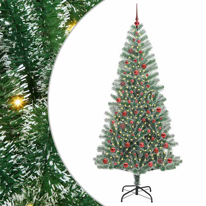 Artificial Christmas Tree Snow Flocked with LED Light 210 cm