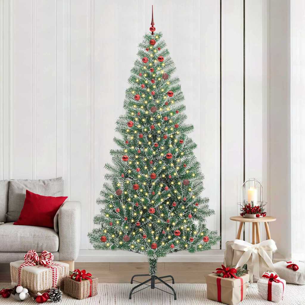 Artificial Christmas Tree Snow Flocked with LED Light 240 cm