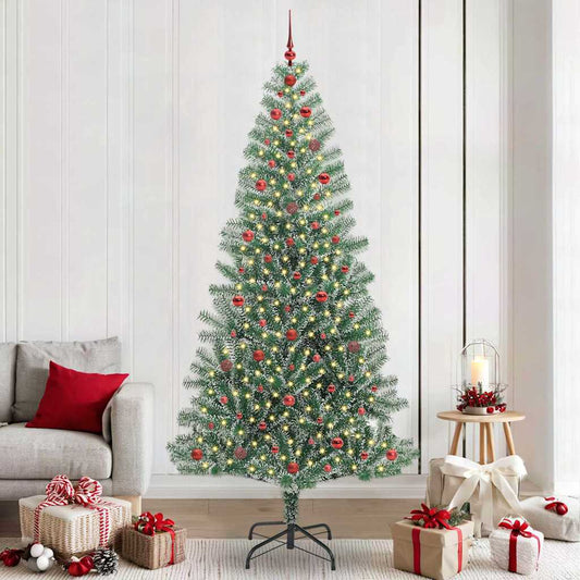 Artificial Christmas Tree Snow Flocked with LED Light 240 cm