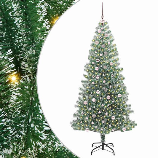 Artificial Christmas Tree Snow Flocked with LED Light 240 cm