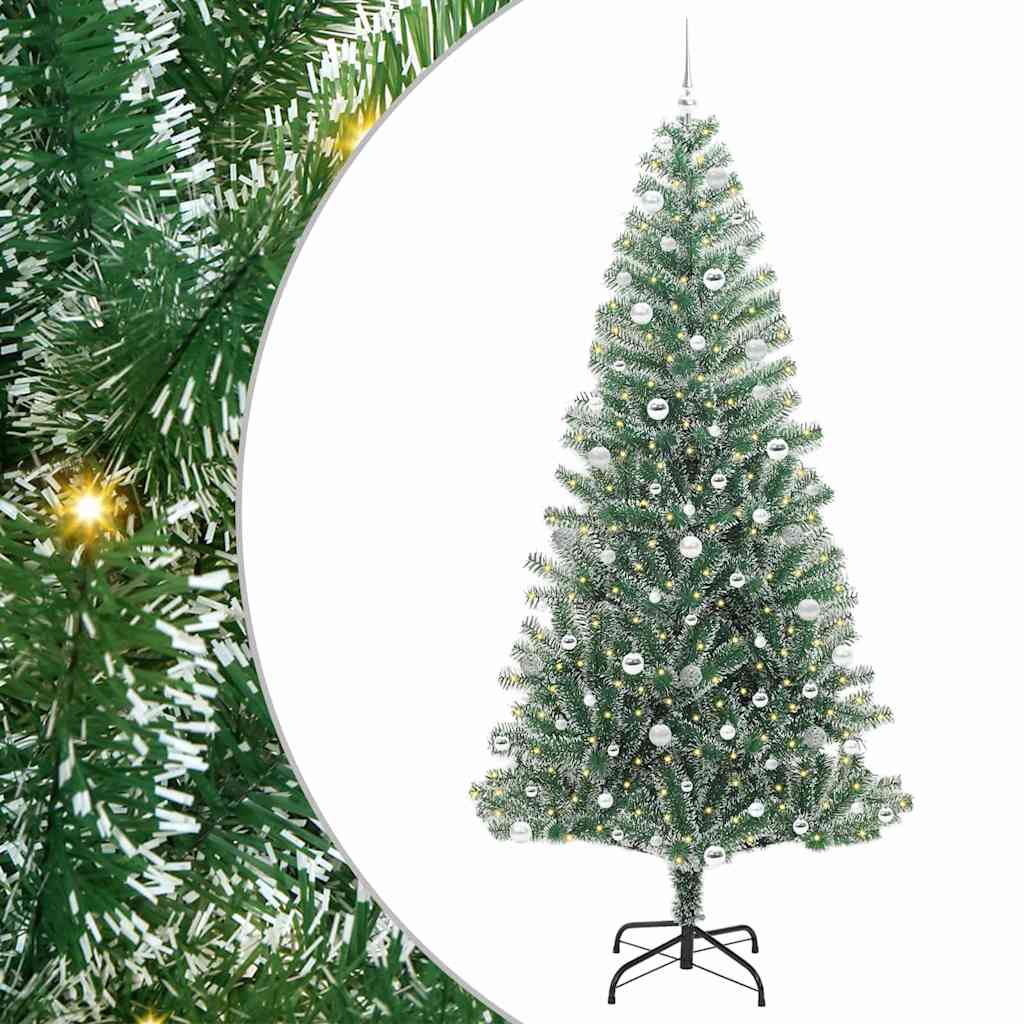 Artificial Christmas Tree Snow Flocked with LED Light 240 cm