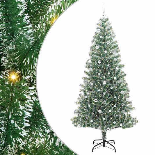 Artificial Christmas Tree Snow Flocked with LED Light 240 cm