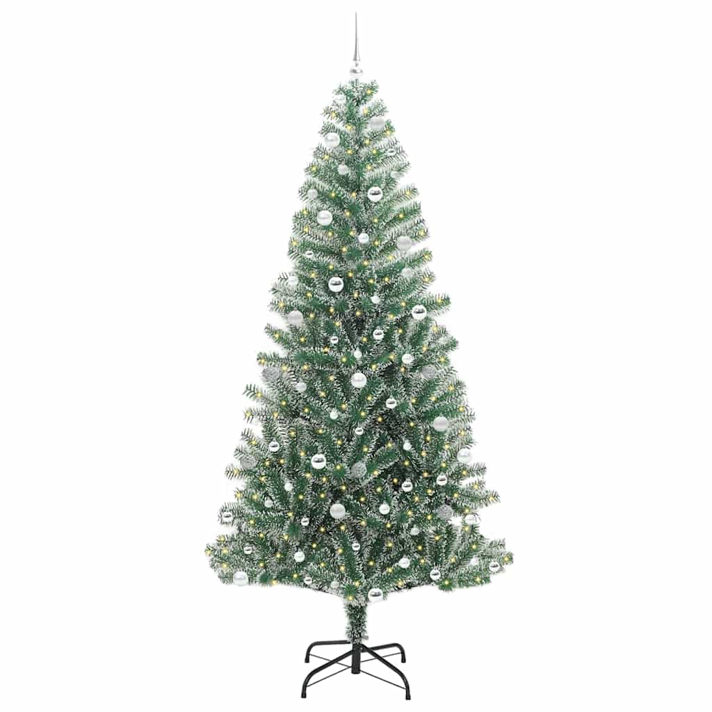 Artificial Christmas Tree Snow Flocked with LED Light 240 cm