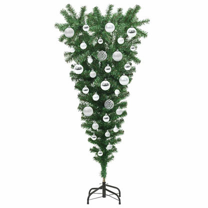 Upside-down Artificial Pre-lit Christmas Tree with Ball Set PVC