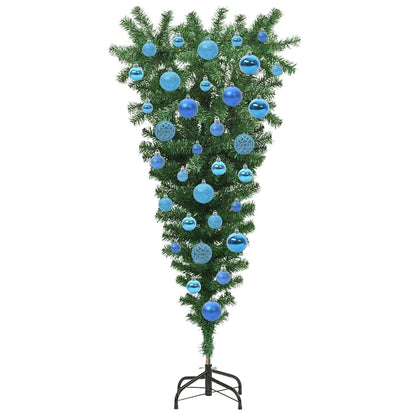 Upside-down Artificial Pre-lit Christmas Tree with Ball Set PVC