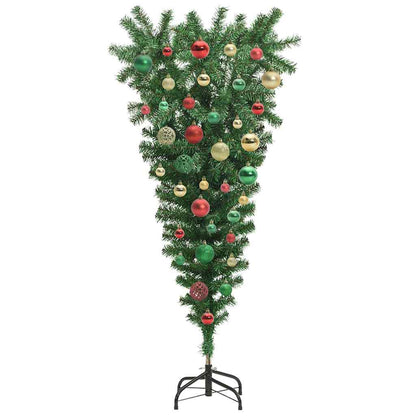 Upside-down Artificial Pre-lit Christmas Tree with Ball Set PVC