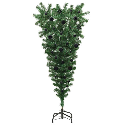 Upside-down Artificial Pre-lit Christmas Tree with Ball Set PVC