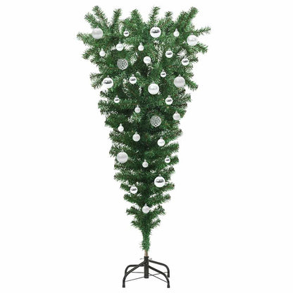 Upside-down Artificial Pre-lit Christmas Tree with Ball Set PVC