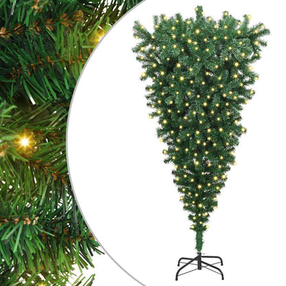 Upside-down Artificial Pre-lit Christmas Tree Green 180 cm PVC