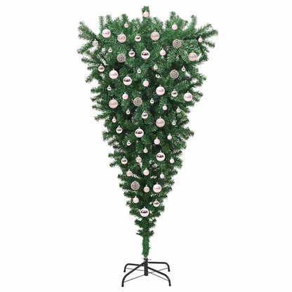 Upside-down Artificial Pre-lit Christmas Tree with Ball Set PVC