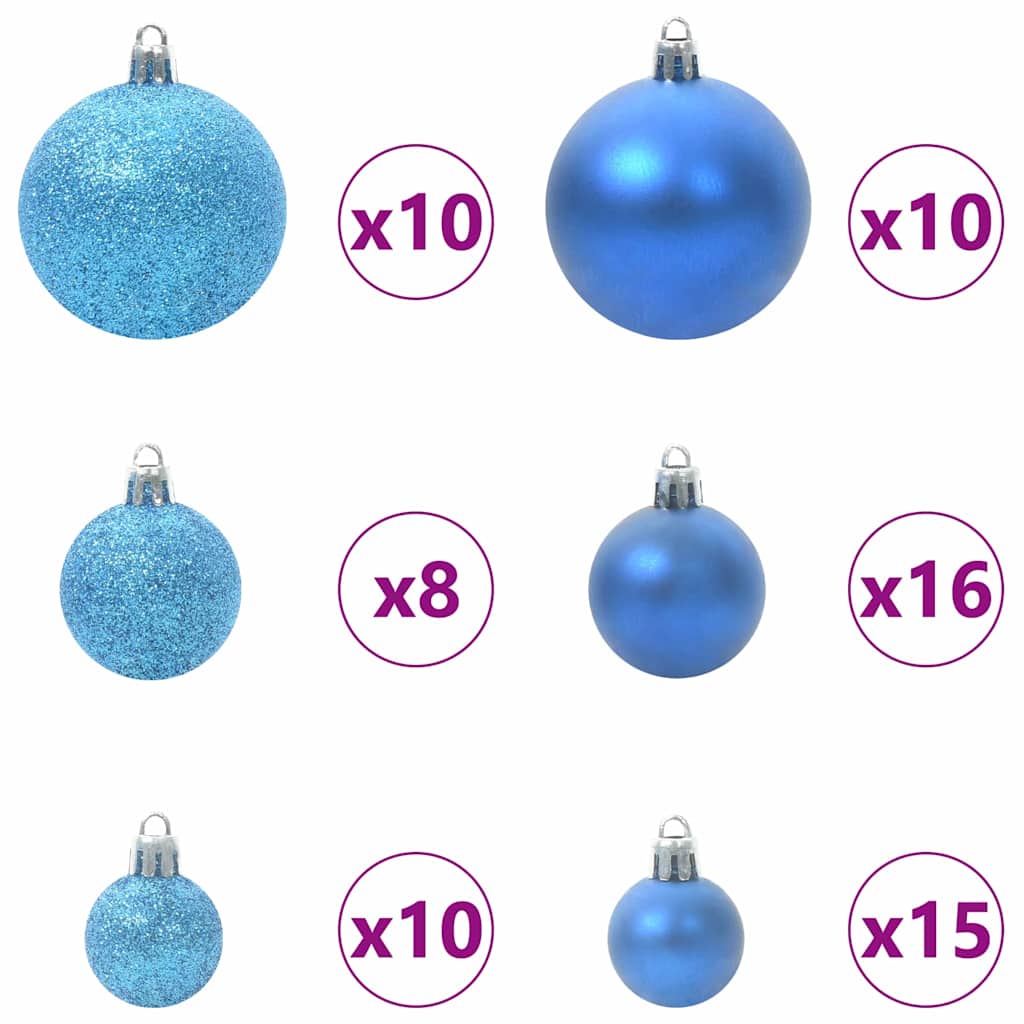 Upside-down Artificial Pre-lit Christmas Tree with Ball Set PVC