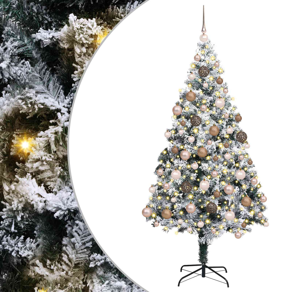 Artificial Christmas Tree with 300 LEDs with Stand White 180 cm