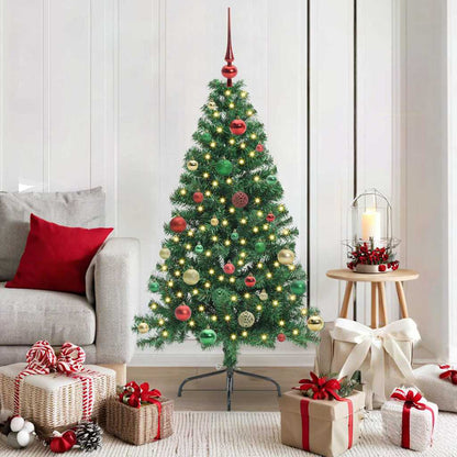 Artificial Pre-lit Christmas Tree Green 150 cm PVC