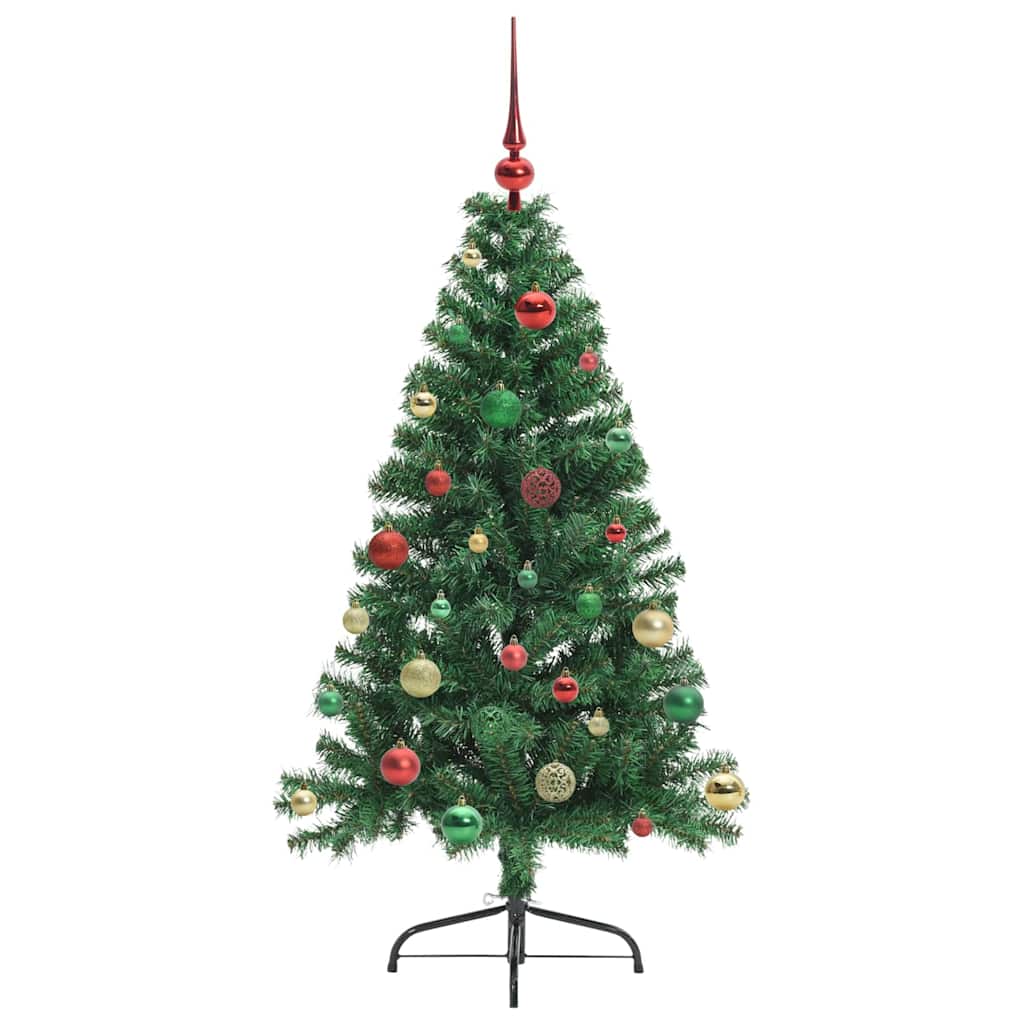 Artificial Pre-lit Christmas Tree Green 150 cm PVC