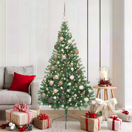 Artificial Pre-lit Christmas Tree Green 180 cm PVC