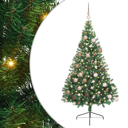 Artificial Pre-lit Christmas Tree Green 180 cm PVC