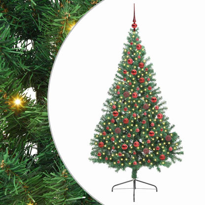 Artificial Pre-lit Christmas Tree Green 180 cm PVC