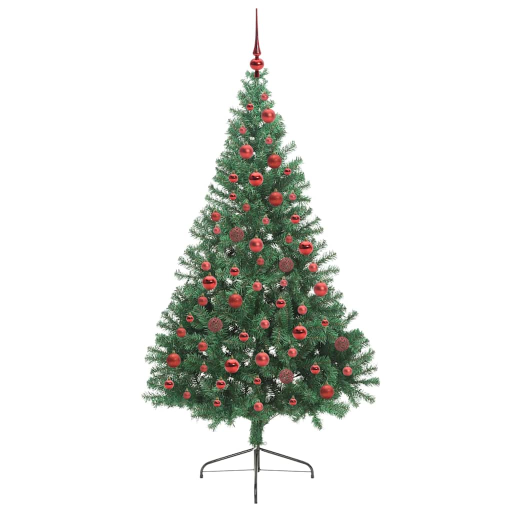 Artificial Pre-lit Christmas Tree Green 180 cm PVC