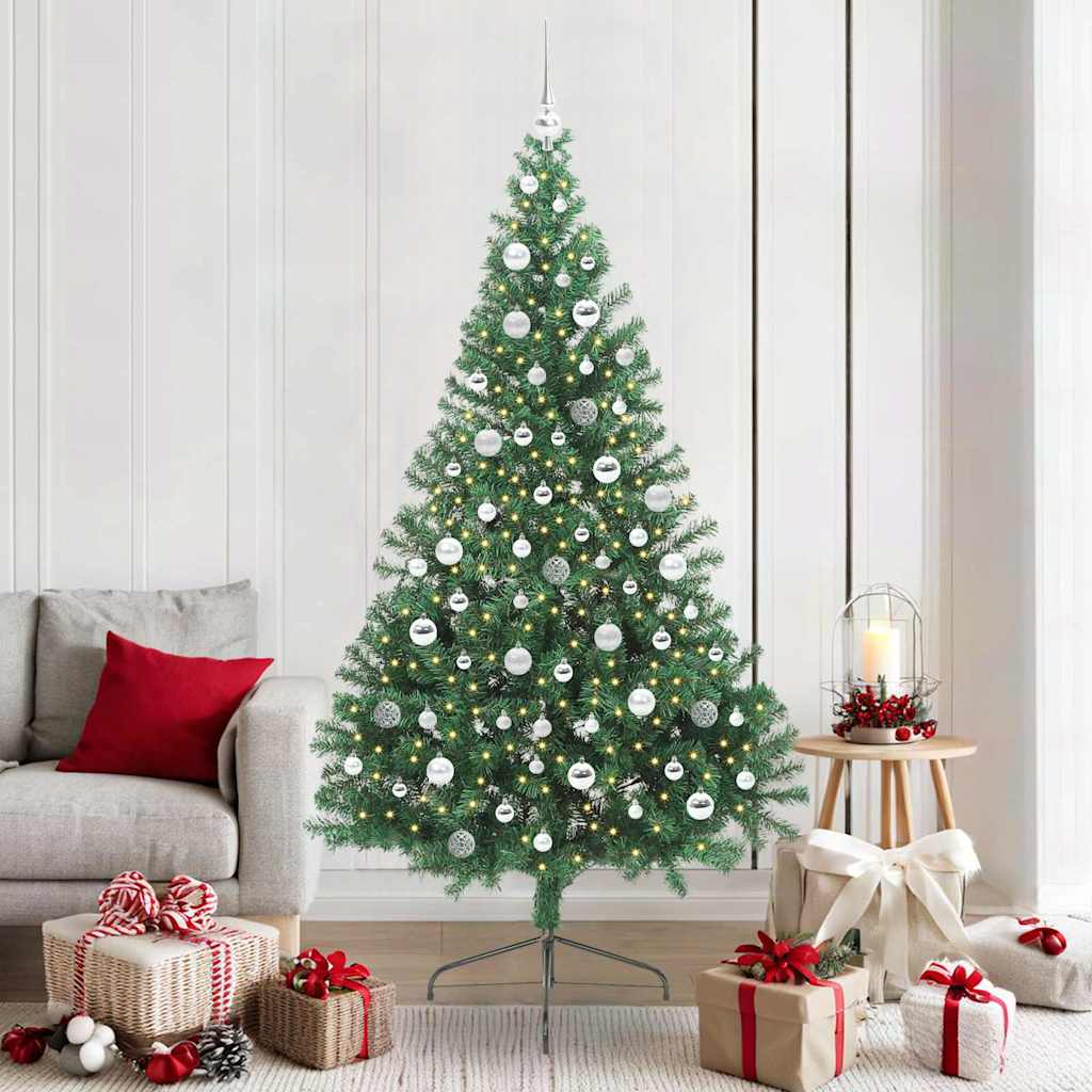 Artificial Pre-lit Christmas Tree Green 210 cm PVC