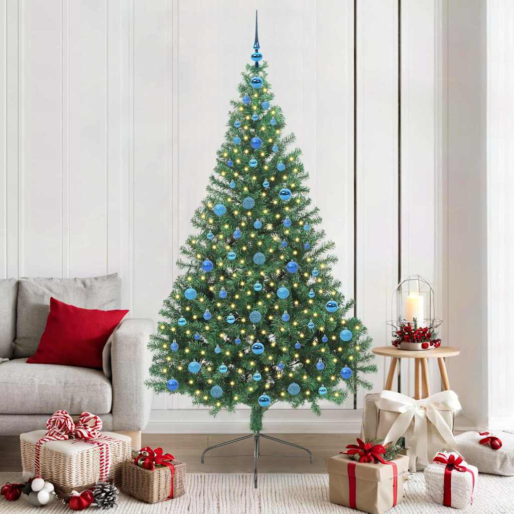 Artificial Pre-lit Christmas Tree Green 210 cm PVC