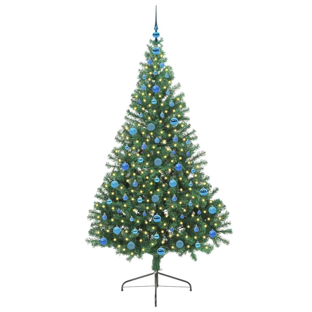 Artificial Pre-lit Christmas Tree Green 210 cm PVC