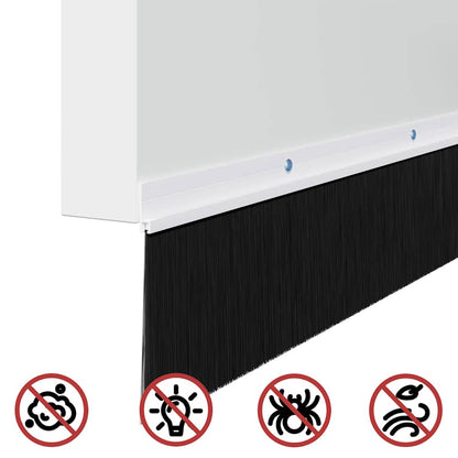 Screw-on Door Brush Seals 2 pcs White 100 cm Aluminium Alloy