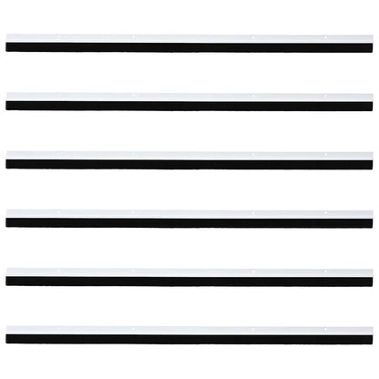 Screw-on Door Brush Seals 6 pcs White 100 cm Aluminium Alloy